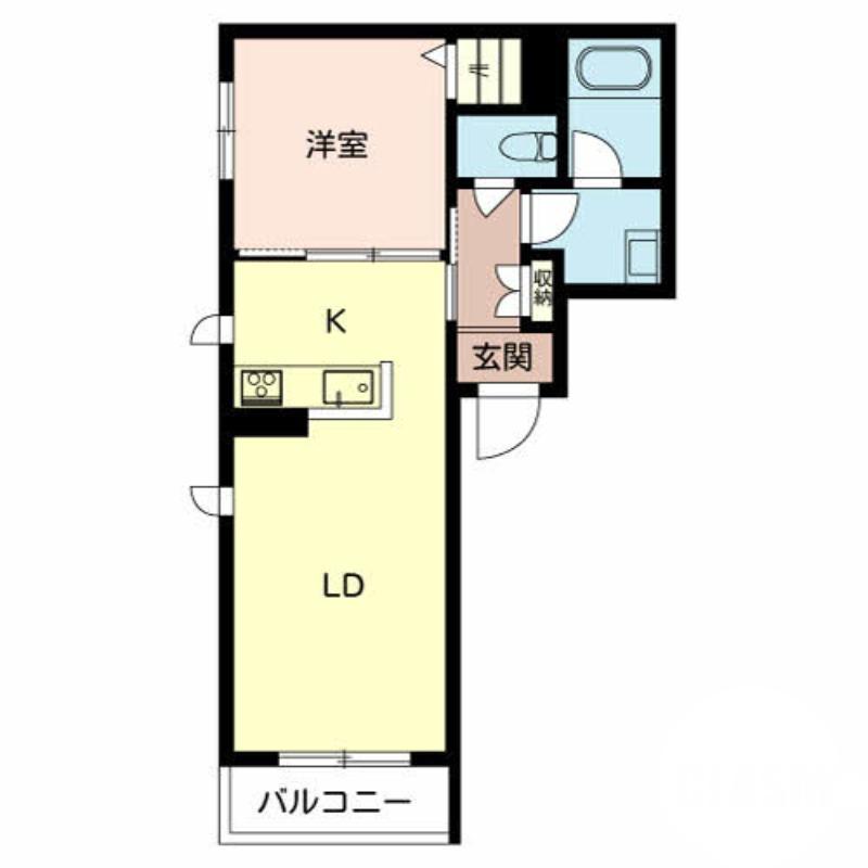松屋町の完工年月(2020年8月)築の賃貸マンションの間取り