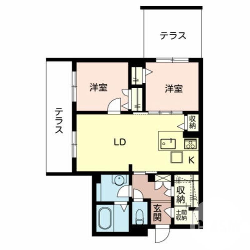 向陵東町の完工年月(2017年11月)築の賃貸マンションの間取り