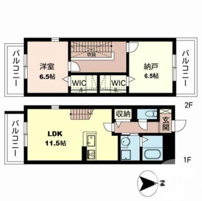向陵西町の完工年月(2008年8月)築の賃貸マンションの間取り