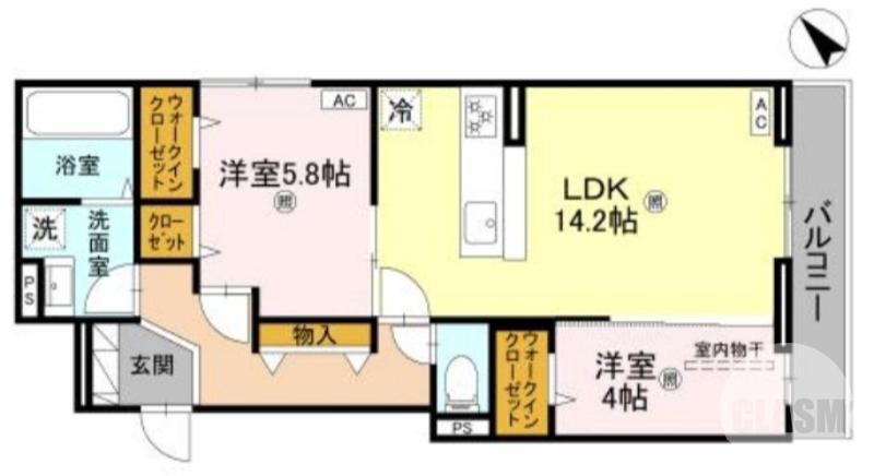 中百舌鳥町の完工年月(2026年8月)築の賃貸アパートの間取り