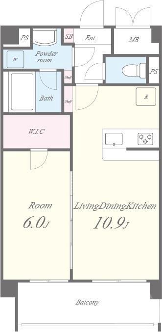 真砂の完工年月(2009年2月)築の賃貸マンションの間取り