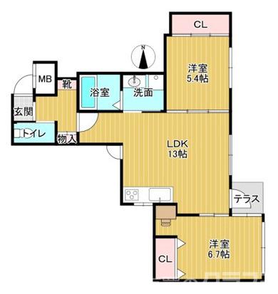 アドバンスコート四条堀川の間取り