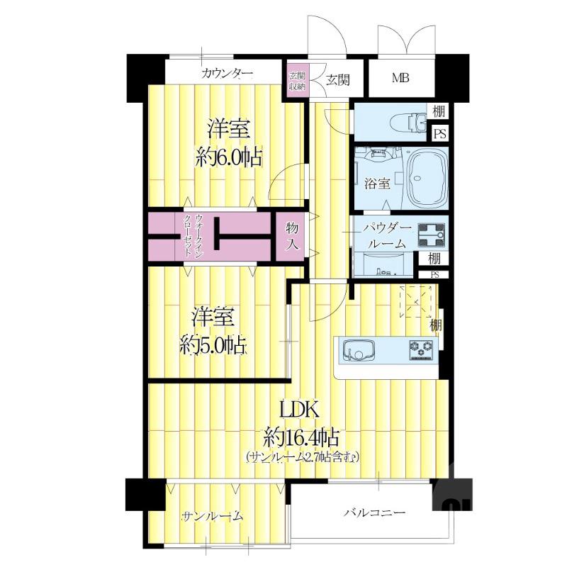 垂水町の完工年月(2013年10月)築の賃貸マンションの間取り