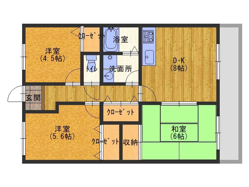 山之上の完工年月(1993年7月)築の賃貸マンションの間取り