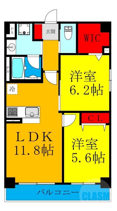 上新庄の完工年月(2022年6月)築の賃貸マンションの間取り