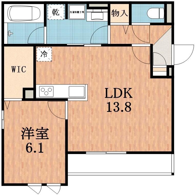 東粉浜の完工年月(2026年4月)築の賃貸アパートの間取り