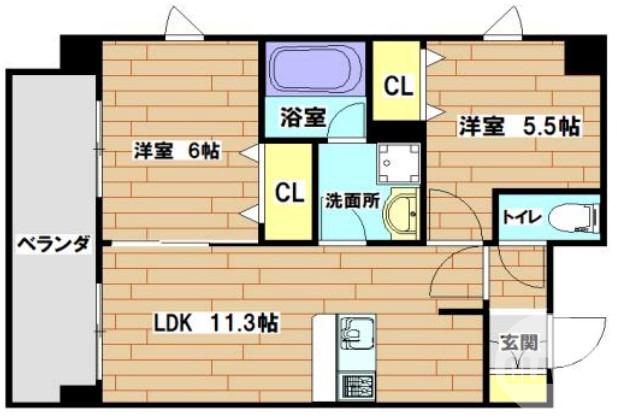 車之町東の完工年月(2023年2月)築の賃貸マンションの間取り