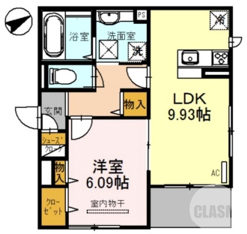 向陵中町の完工年月(2021年2月)築の賃貸アパートの間取り