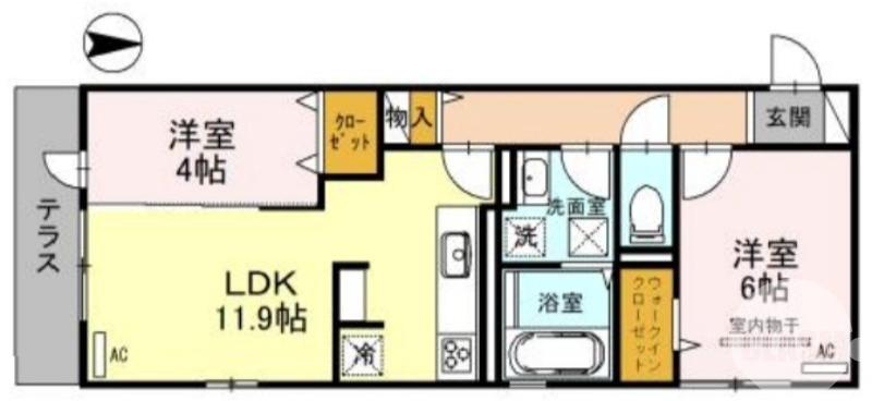 東新町の完工年月(2023年7月)築の賃貸アパートの間取り