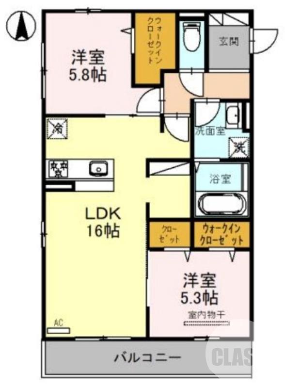 中田出井町の完工年月(2024年3月)築の賃貸アパートの間取り