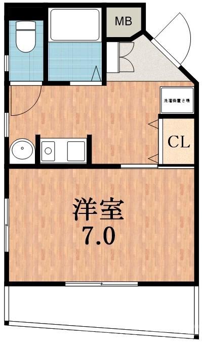 四天王寺の完工年月(1989年1月)築の賃貸マンションの間取り
