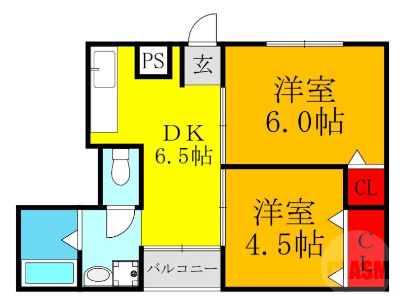 瑞光の完工年月(1988年9月)築の賃貸マンションの間取り