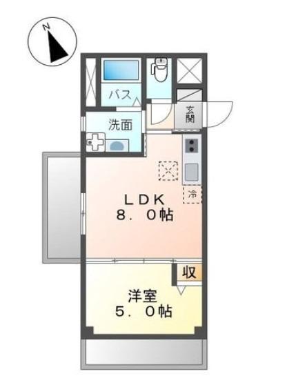 榎元町の完工年月(2015年1月)築の賃貸マンションの間取り