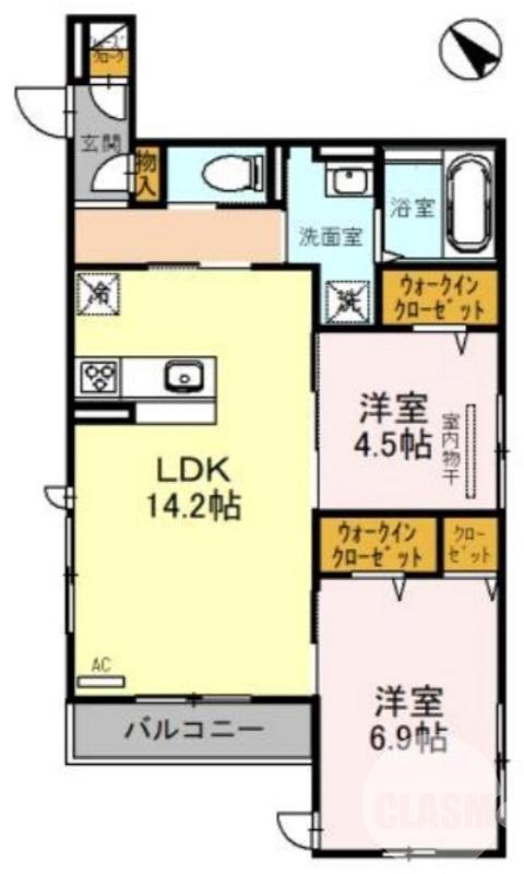 東三国ヶ丘町の完工年月(2022年2月)築の賃貸アパートの間取り