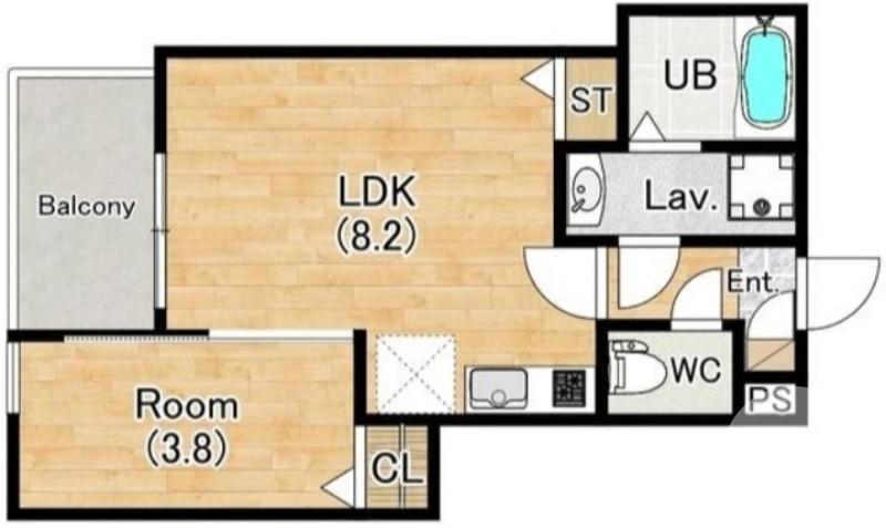 西湊町の完工年月(2025年12月)築の賃貸アパートの間取り