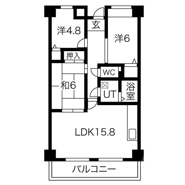 佐井寺の完工年月(1999年3月)築の賃貸マンションの間取り