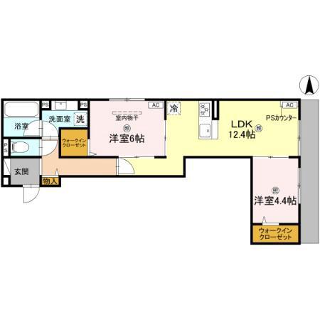 垂水町の完工年月(2026年6月)築の賃貸アパートの間取り