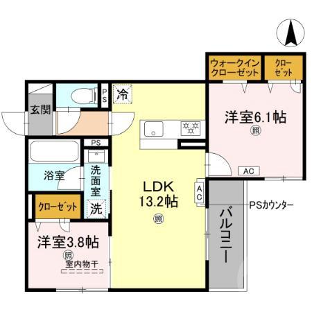 垂水町の完工年月(2026年6月)築の賃貸アパートの間取り