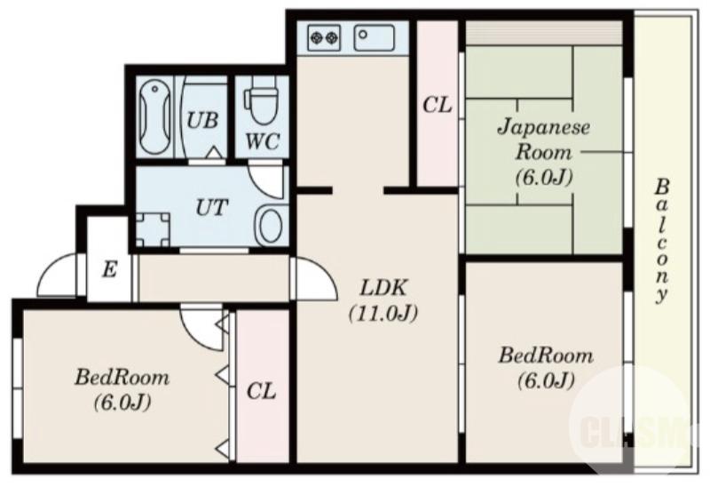 鳳東町の完工年月(1987年3月)築の賃貸マンションの間取り