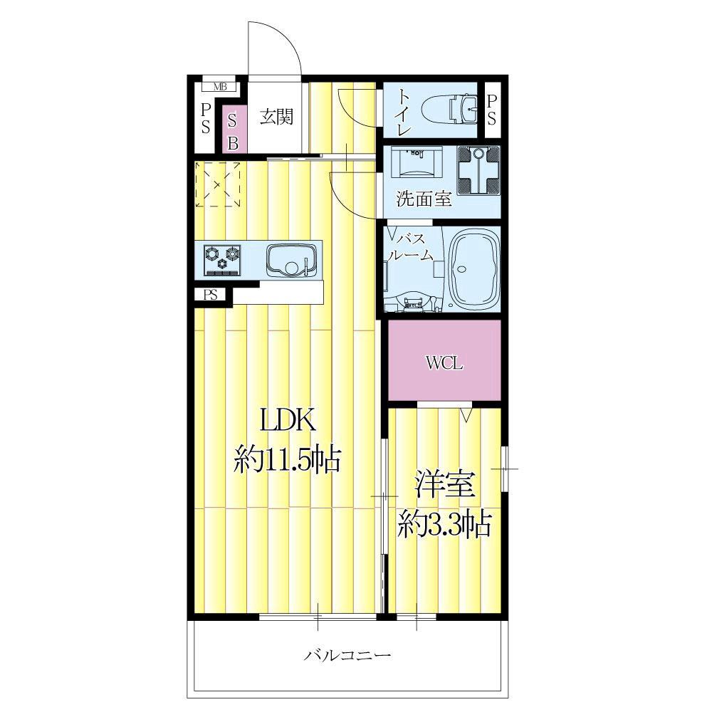 昭和園の完工年月(2019年3月)築の賃貸アパートの間取り