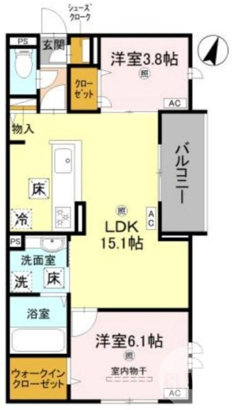 八田南之町の完工年月(2026年8月)築の賃貸アパートの間取り