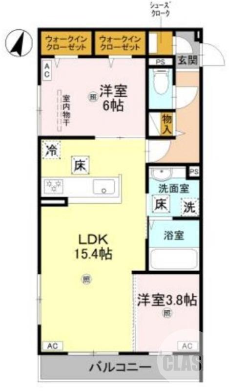 八田南之町の完工年月(2026年8月)築の賃貸アパートの間取り