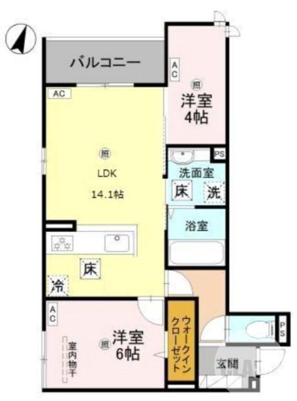 八田南之町の完工年月(2026年8月)築の賃貸アパートの間取り