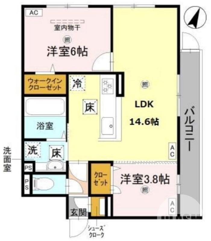 八田南之町の完工年月(2026年8月)築の賃貸アパートの間取り