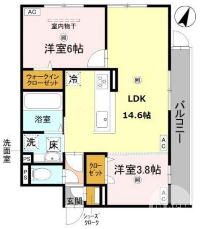 八田南之町の完工年月(2026年8月)築の賃貸アパートの間取り