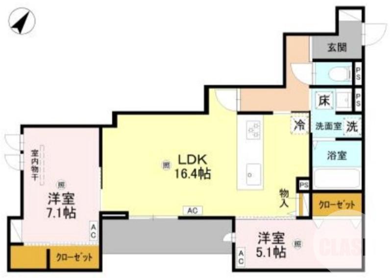 中百舌鳥町の完工年月(2026年8月)築の賃貸アパートの間取り