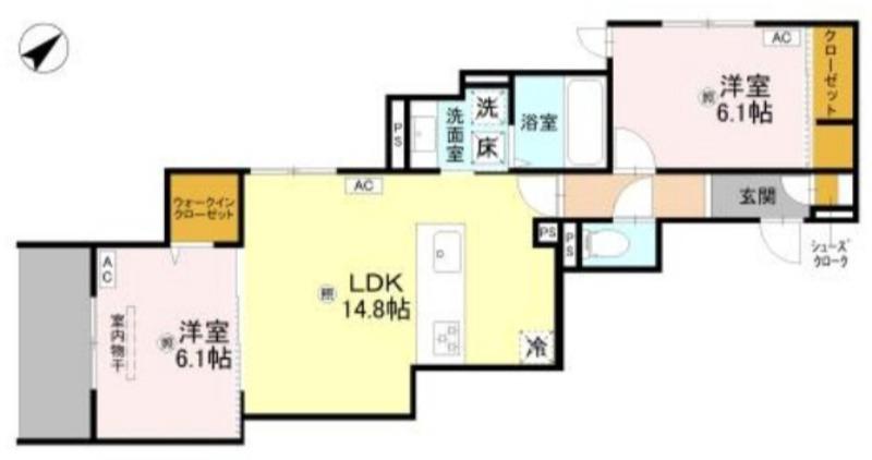 中百舌鳥町の完工年月(2026年8月)築の賃貸アパートの間取り