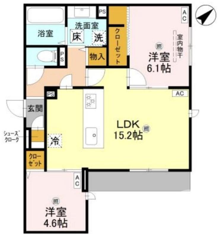 中百舌鳥町の完工年月(2026年8月)築の賃貸アパートの間取り