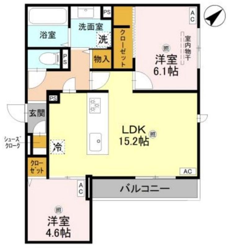 中百舌鳥町の完工年月(2026年8月)築の賃貸アパートの間取り