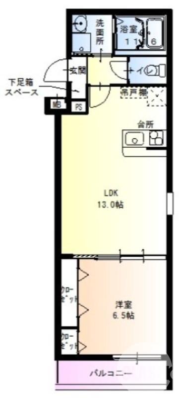東雲西町の完工年月(2019年5月)築の賃貸アパートの間取り