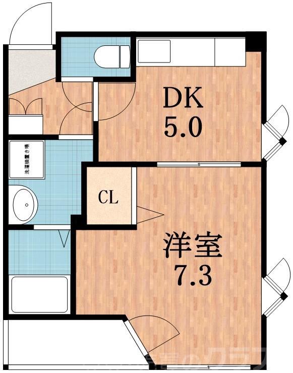 住道矢田の完工年月(2003年1月)築の賃貸マンションの間取り