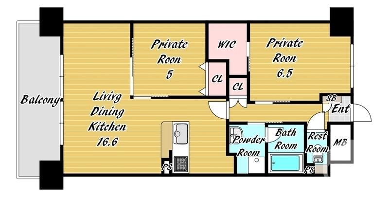 百舌鳥梅北町の完工年月(2014年4月)築の賃貸マンションの間取り