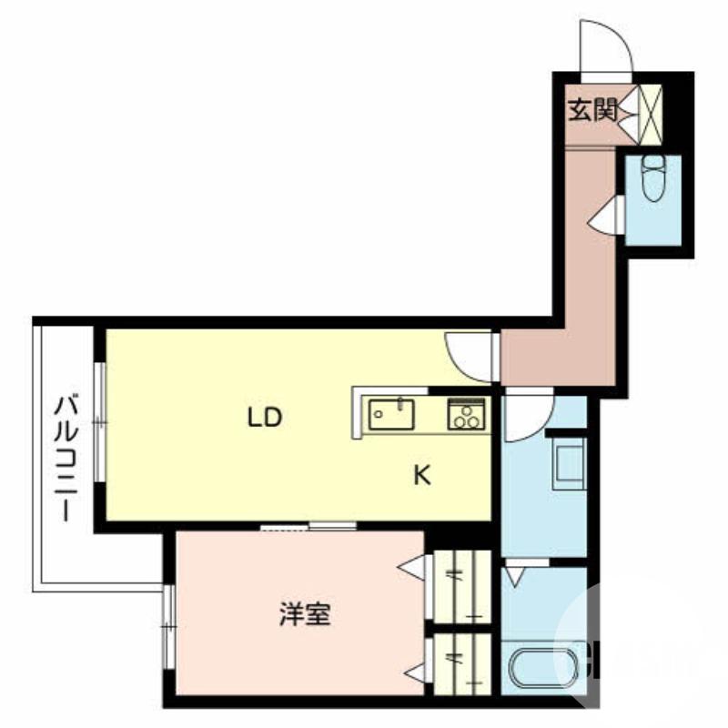 向陵中町の完工年月(2019年3月)築の賃貸マンションの間取り