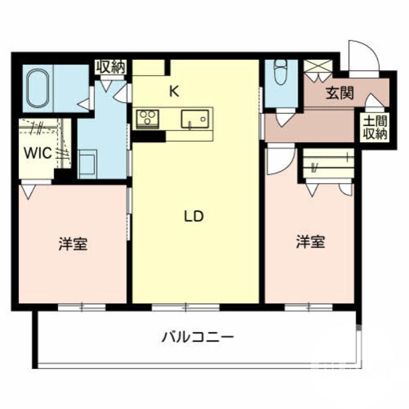 向陵西町の完工年月(2018年7月)築の賃貸マンションの間取り