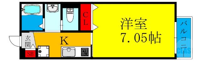 淡路の完工年月(2017年1月)築の賃貸マンションの間取り