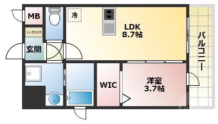 新北野の完工年月(2026年3月)築の賃貸マンションの間取り