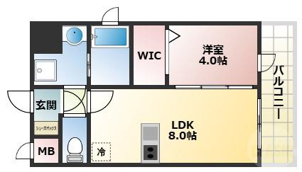 新北野の完工年月(2026年3月)築の賃貸マンションの間取り