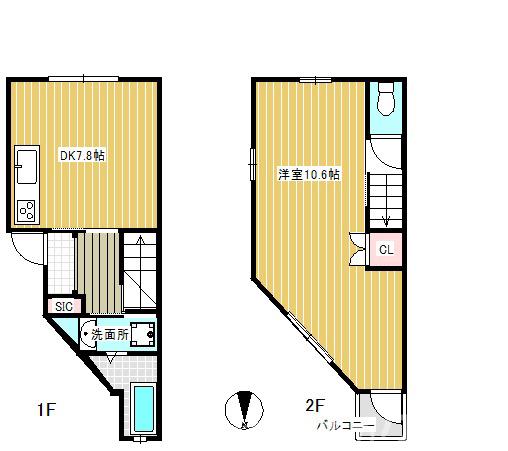 下鴨東半木町の完工年月(2007年4月)築の賃貸一戸建ての間取り