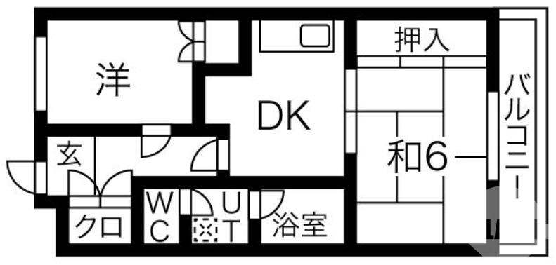 北長尾町の完工年月(1998年1月)築の賃貸マンションの間取り