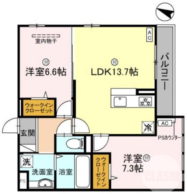 上野芝向ヶ丘町の完工年月(2025年4月)築の賃貸アパートの間取り