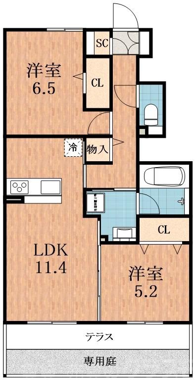長吉六反の完工年月(2015年8月)築の賃貸アパートの間取り
