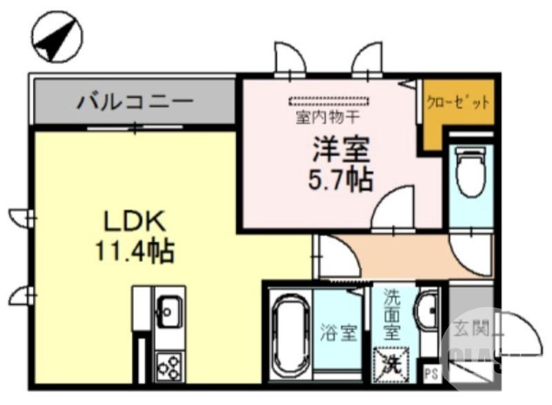 中百舌鳥町の完工年月(2020年3月)築の賃貸アパートの間取り