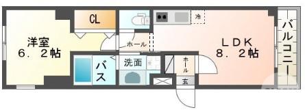 榎元町の完工年月(2015年1月)築の賃貸マンションの間取り