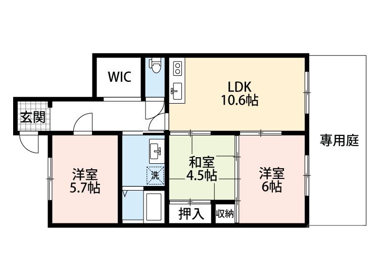 清水の完工年月(1983年3月)築の賃貸マンションの間取り