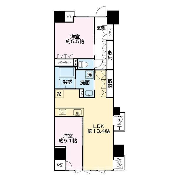 レーベン京都河原町の間取り