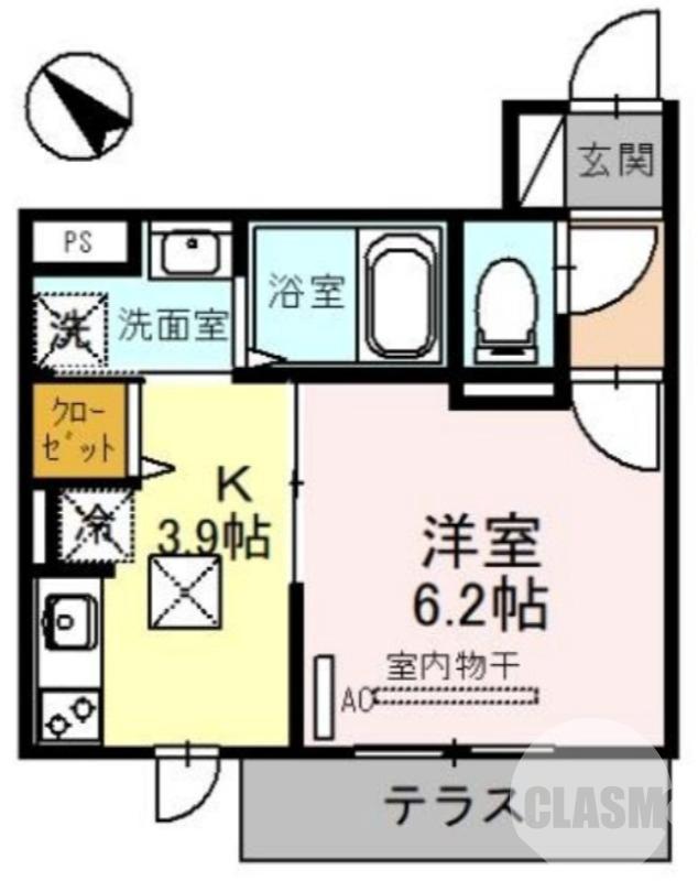 中安井町の完工年月(2022年7月)築の賃貸アパートの間取り